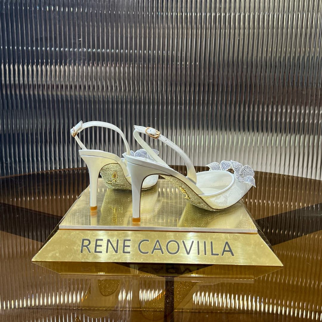 FLORIANE SLINGBACK 80 WHITE LAMBSKIN