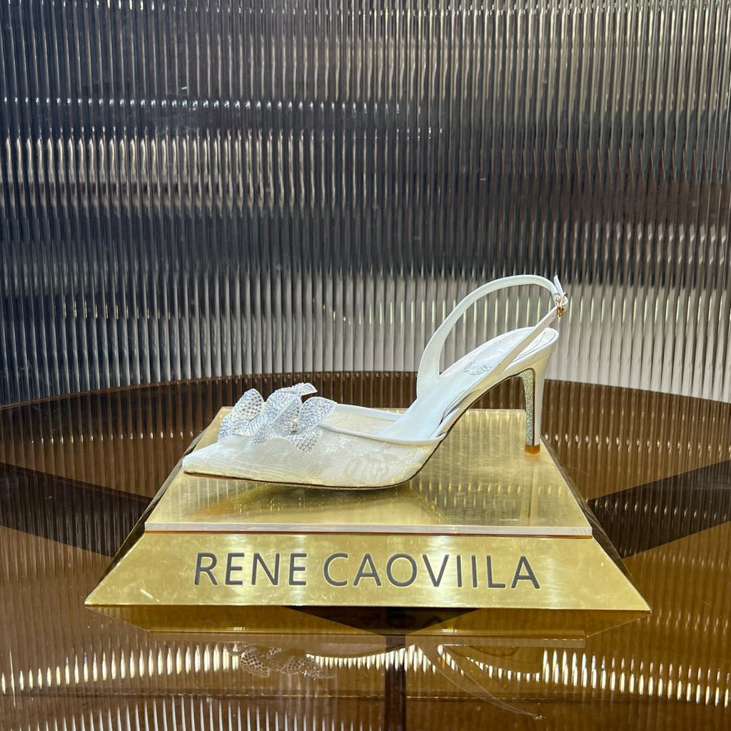 FLORIANE SLINGBACK 80 WHITE LAMBSKIN