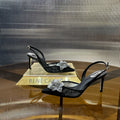 FLORIANE SLINGBACK 80 BLACK LAMBSKIN