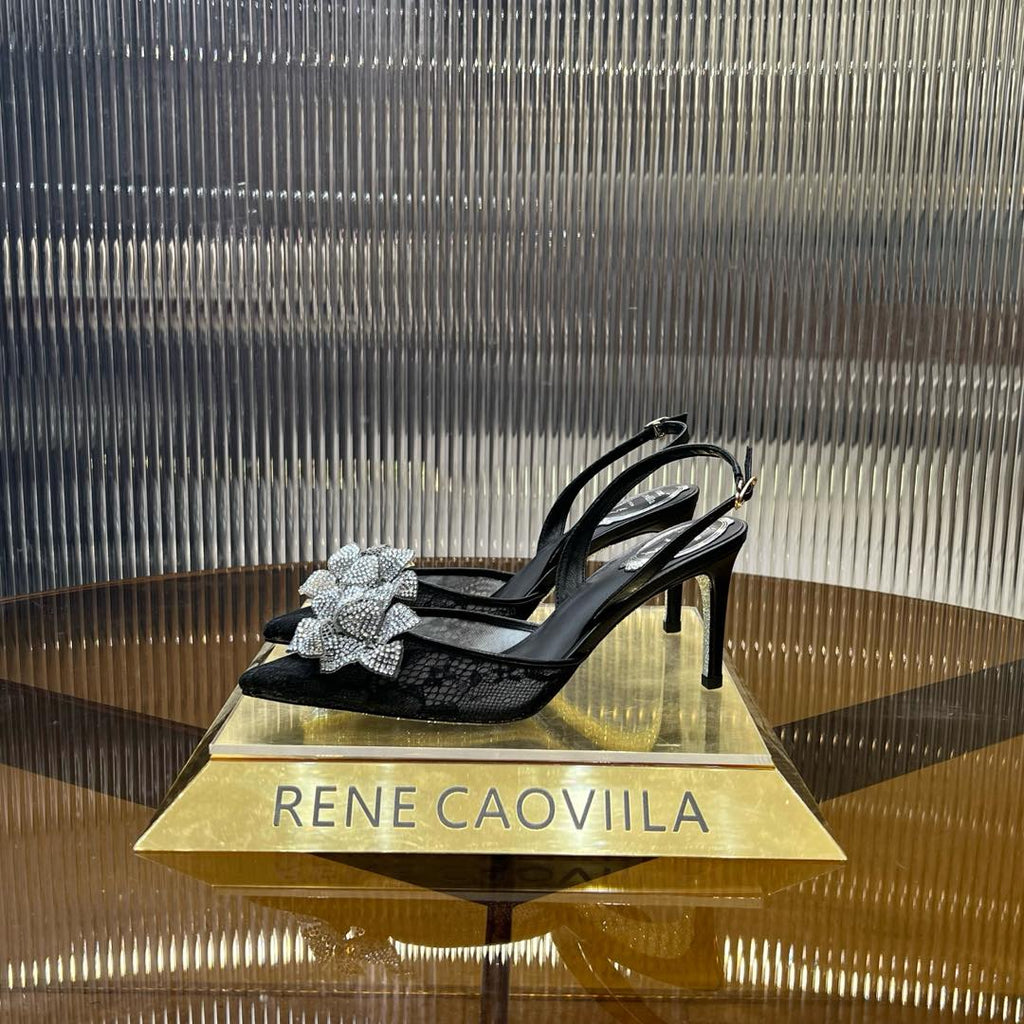 FLORIANE SLINGBACK 80 BLACK LAMBSKIN