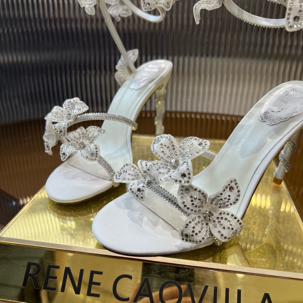 MARGOT WHITE SANDAL WITH FLOWERS 95 MM WHITE