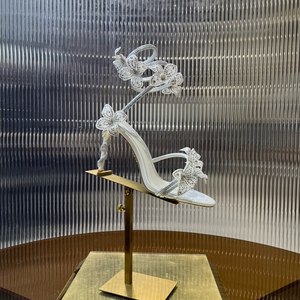 MARGOT WHITE SANDAL WITH FLOWERS 95 MM WHITE