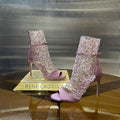 GALAXIA METALLIC ANTHRACITE SANDAL 95 MM TAFFY PINK