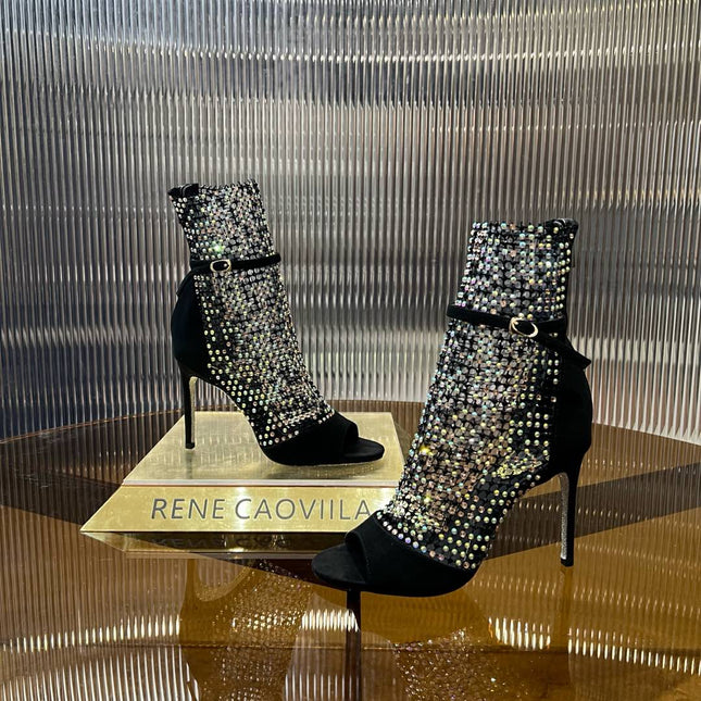 GALAXIA METALLIC ANTHRACITE SANDAL 95 MM BLACK
