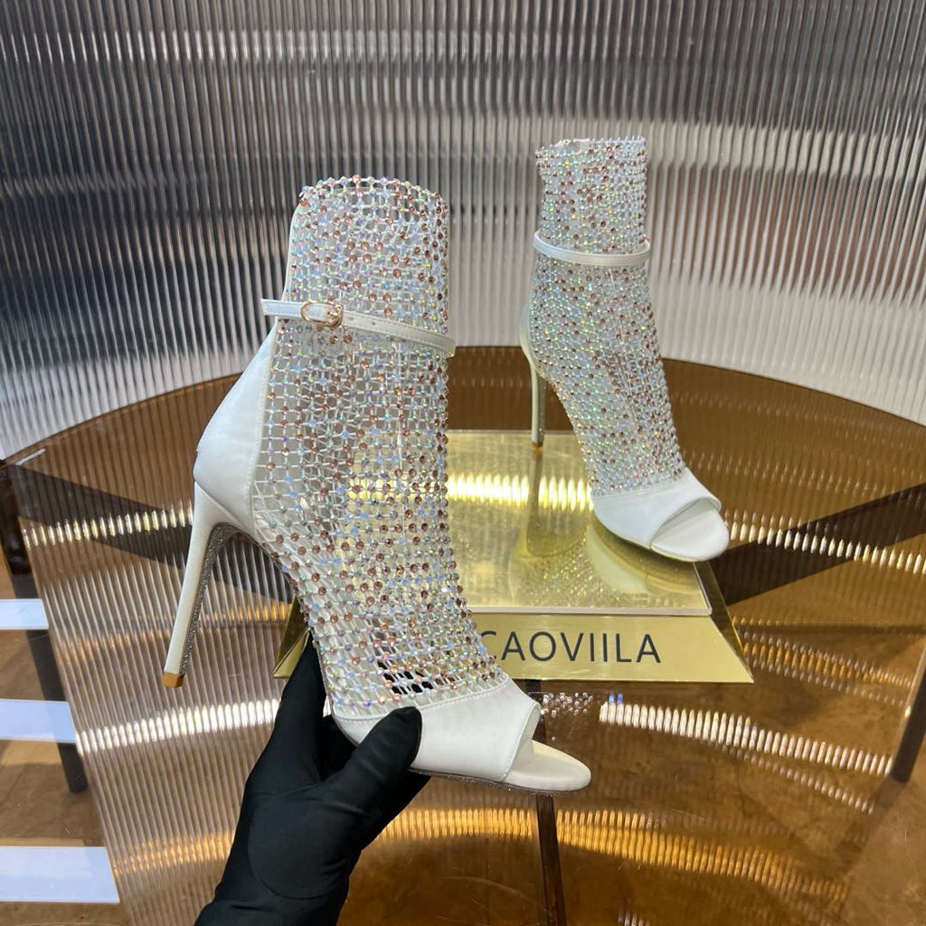 GALAXIA METALLIC ANTHRACITE SANDAL 95 MM WHITE