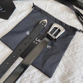 YSL 25S BELT 25 MM IN BLACK GLOSSY CALFSKIN 558366