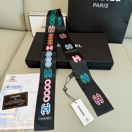 CHANEL 26S TWILLY SCARF 120 IN SILK 407661