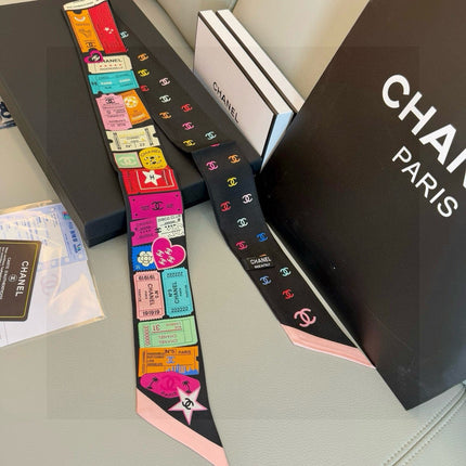 CHANEL 26S TWILLY SCARF 120 IN SILK 435389