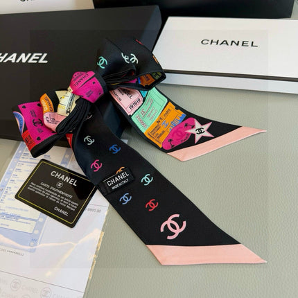 CHANEL 26S TWILLY SCARF 120 IN SILK 435389