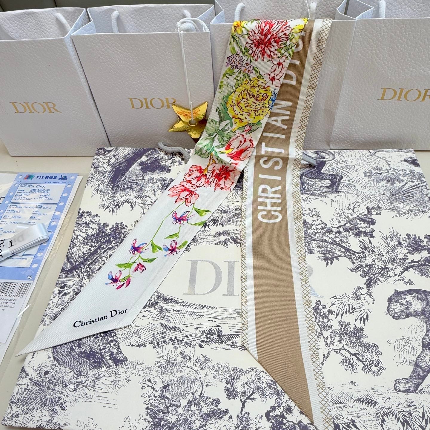 DIOR 26S SCARF 100CM IN SILK 316497