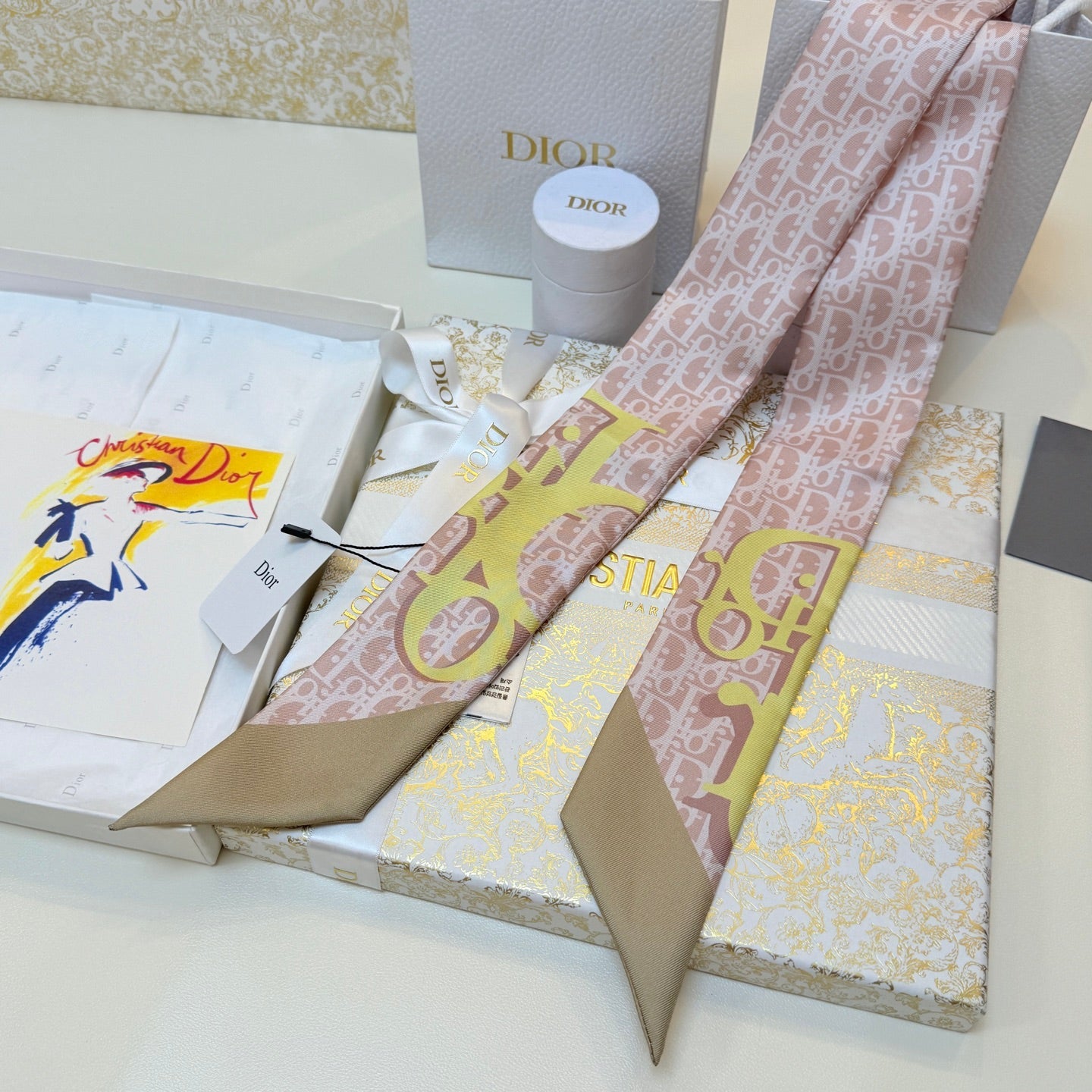 DIOR 26S SCARF 100CM IN SILK 289043