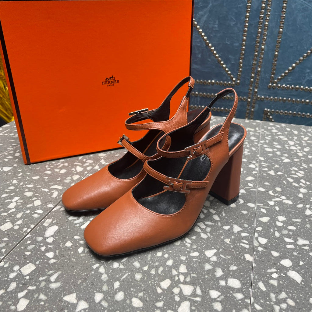 JACKIE 80 MM PUMP IN UMBER BROWN CALFSKIN