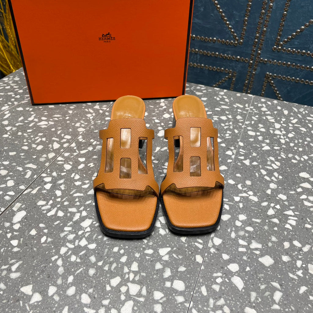 IZZY 50 MM SANDAL IN BRONZE BROWN SHEEPSKIN