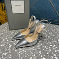 HIGH HEELS 10 CM IN SILVER SNAKE PATTERNED CALFSKIN
