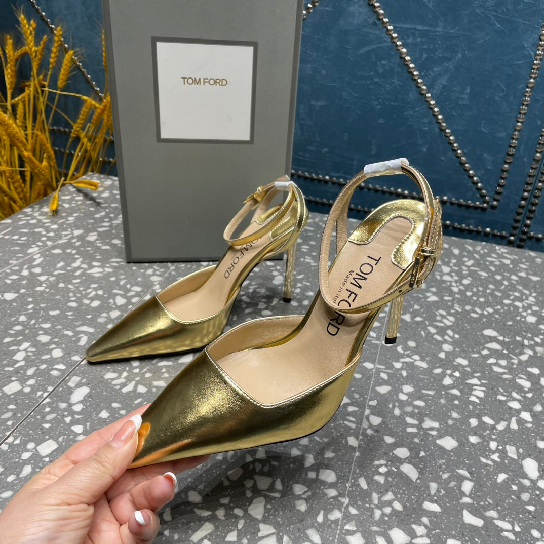 HIGH HEELS 10 CM IN GOLD CALFSKIN