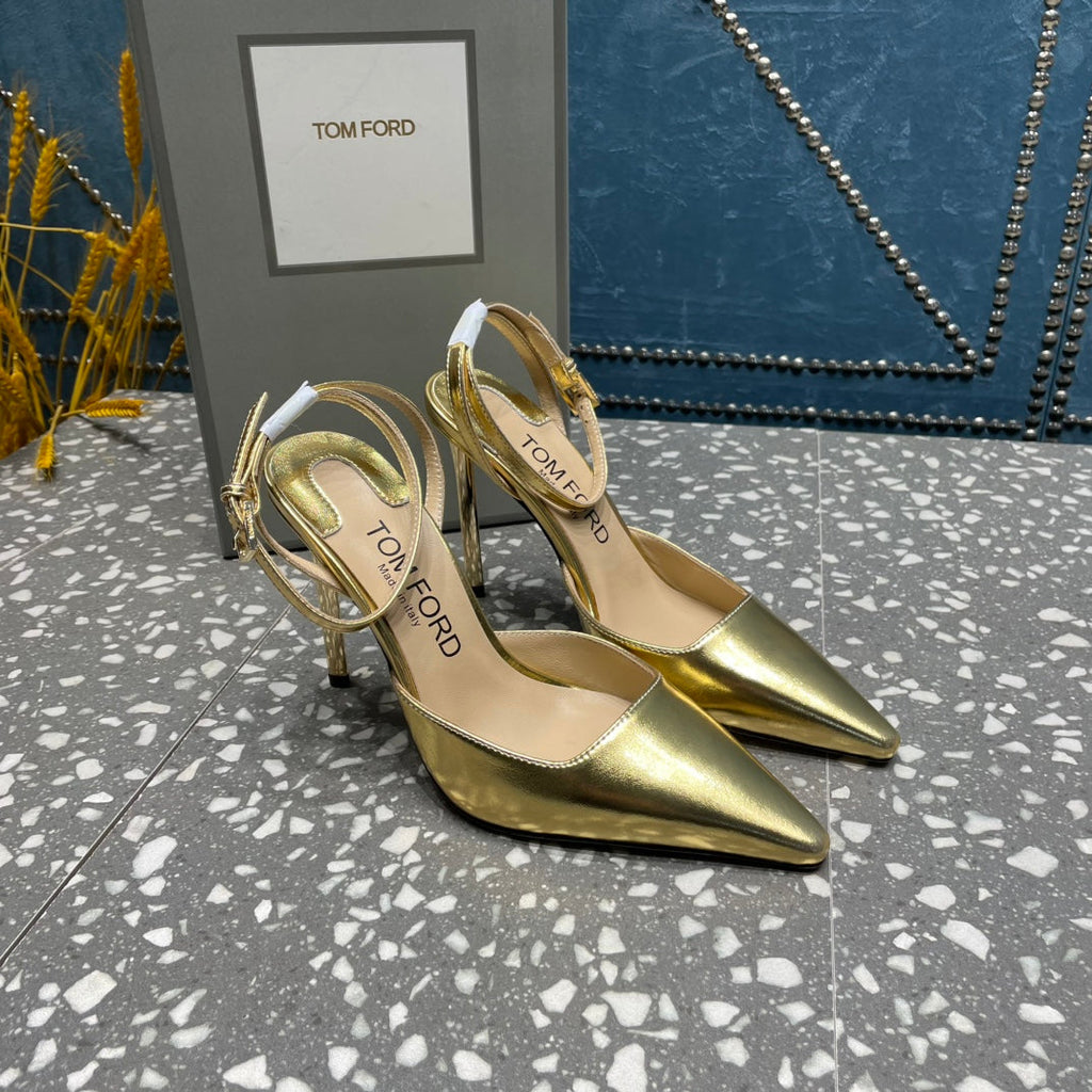 HIGH HEELS 10 CM IN GOLD CALFSKIN