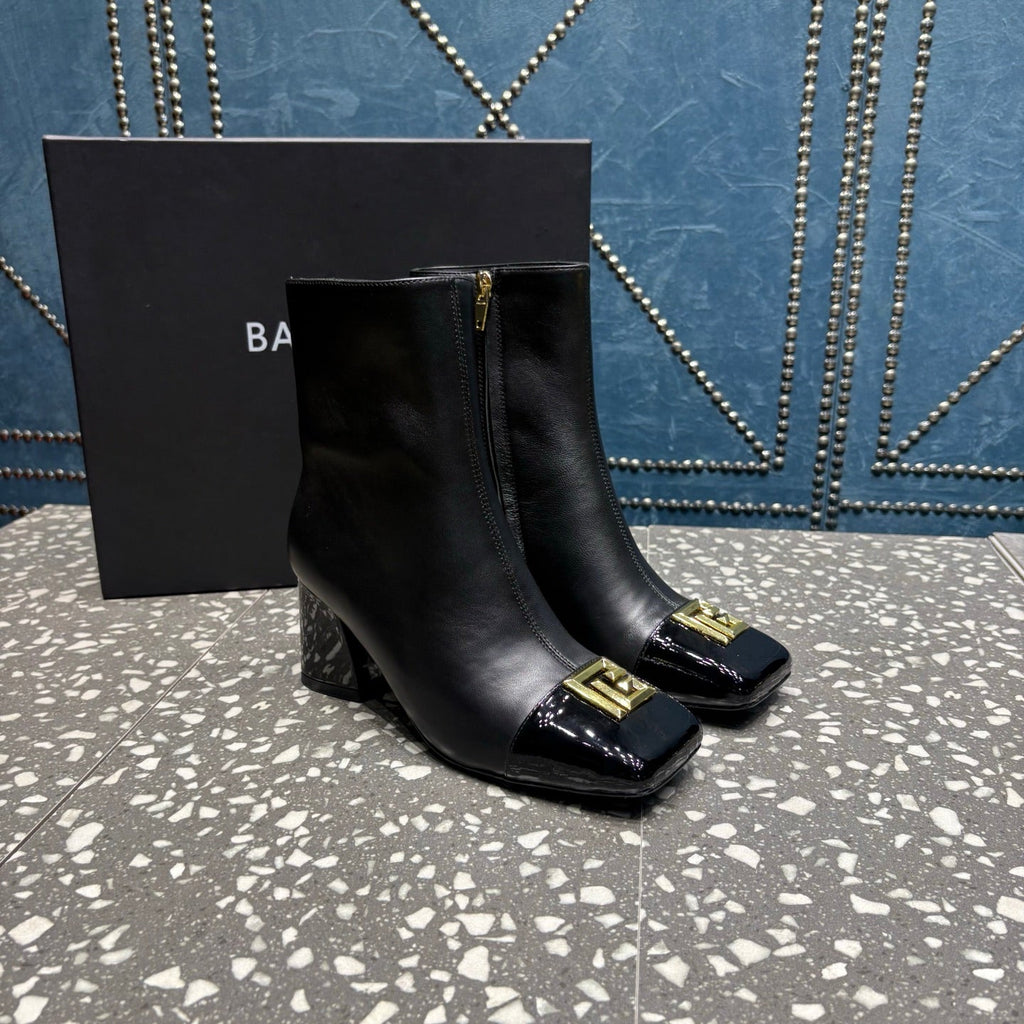 BALMAIN 26S BOOTS 65 MM IN BLACK CALFSKIN