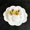 CHANEL 26S DOUBLE C HEART DROP EARRINGS IN GOLD METAL 631912
