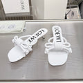 LOEWE 26S KITTEN HEEL KNOT SANDALS 45MM IN WHITE CALFSKIN