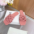 LOEWE 26S PETAL ANAGRAM SLIDE IN PINK SOFT CALFSKIN