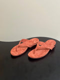 LP 26S THONG SANDALS IN BRICK RED SUEDE