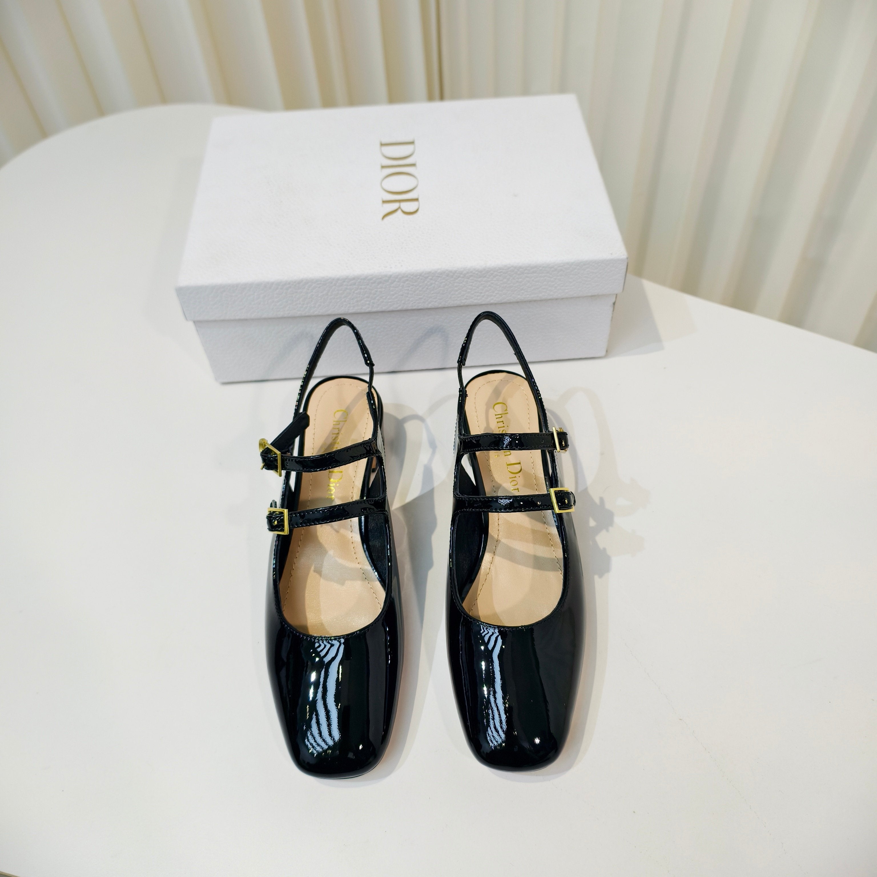 DIOR 26S SLINGBACK PUMP 40 MM IN BLACK PATENT CALFSKIN