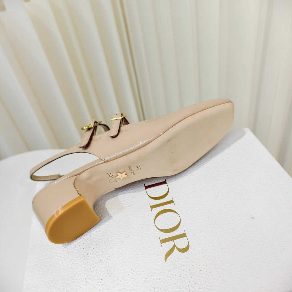 DIOR 26S SLINGBACK PUMP 40 MM IN NUDE PATENT CALFSKIN