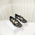 DIOR 26S MARY JANE FLATS IN BLACK FABRIC