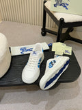 BURBERRY 26S SNEAKERS IN WHITE AND BLUE CALFSKIN