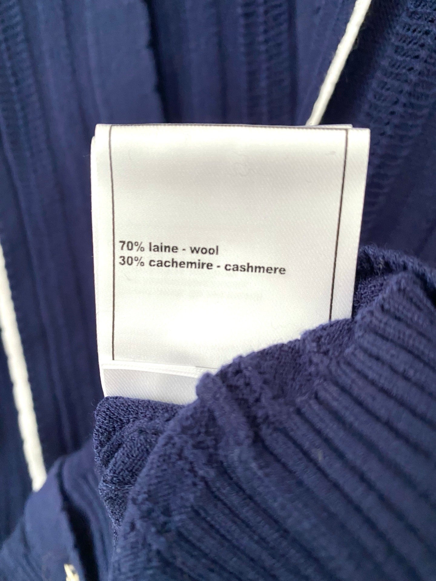 CC 25 Cardigan In Navy Blue Wool