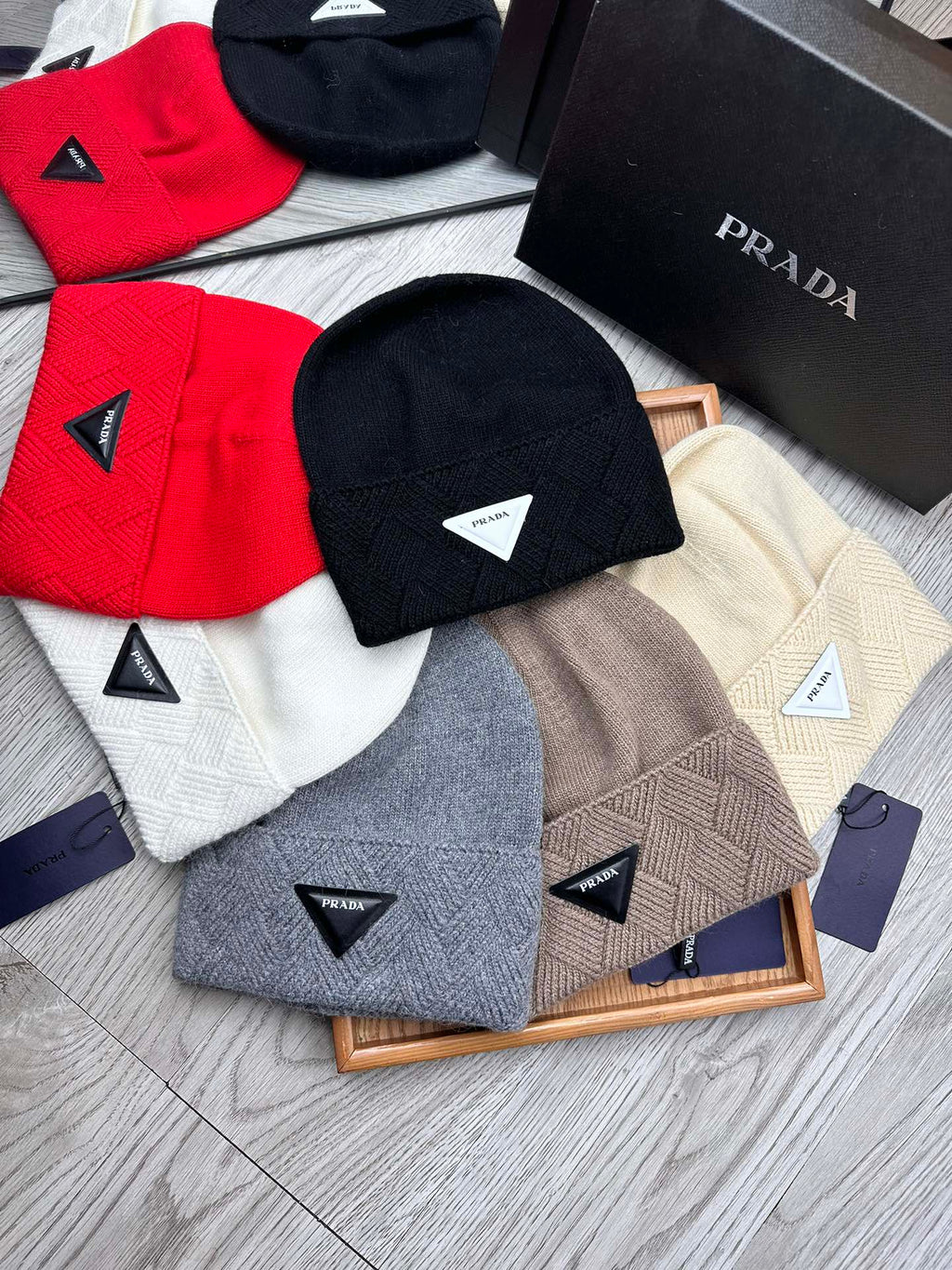 BEANIE HAT IN BISQUE BEIGE WOOL AND RABBIT FUR 342035