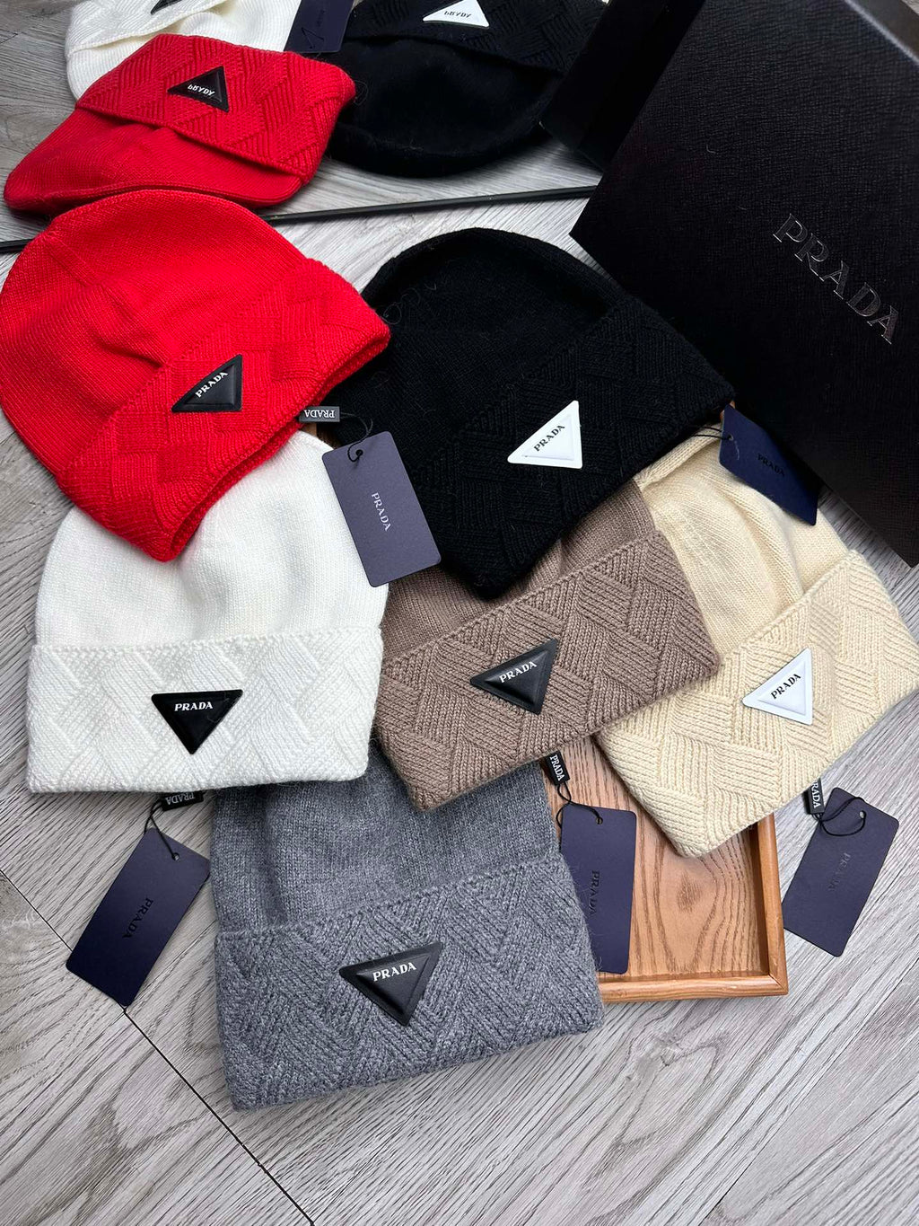 BEANIE HAT IN BISQUE BEIGE WOOL AND RABBIT FUR 436397