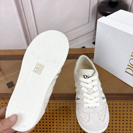 DIOR 26S SNEAKERS IN LIGHT GREY SUEDE AND TWEED