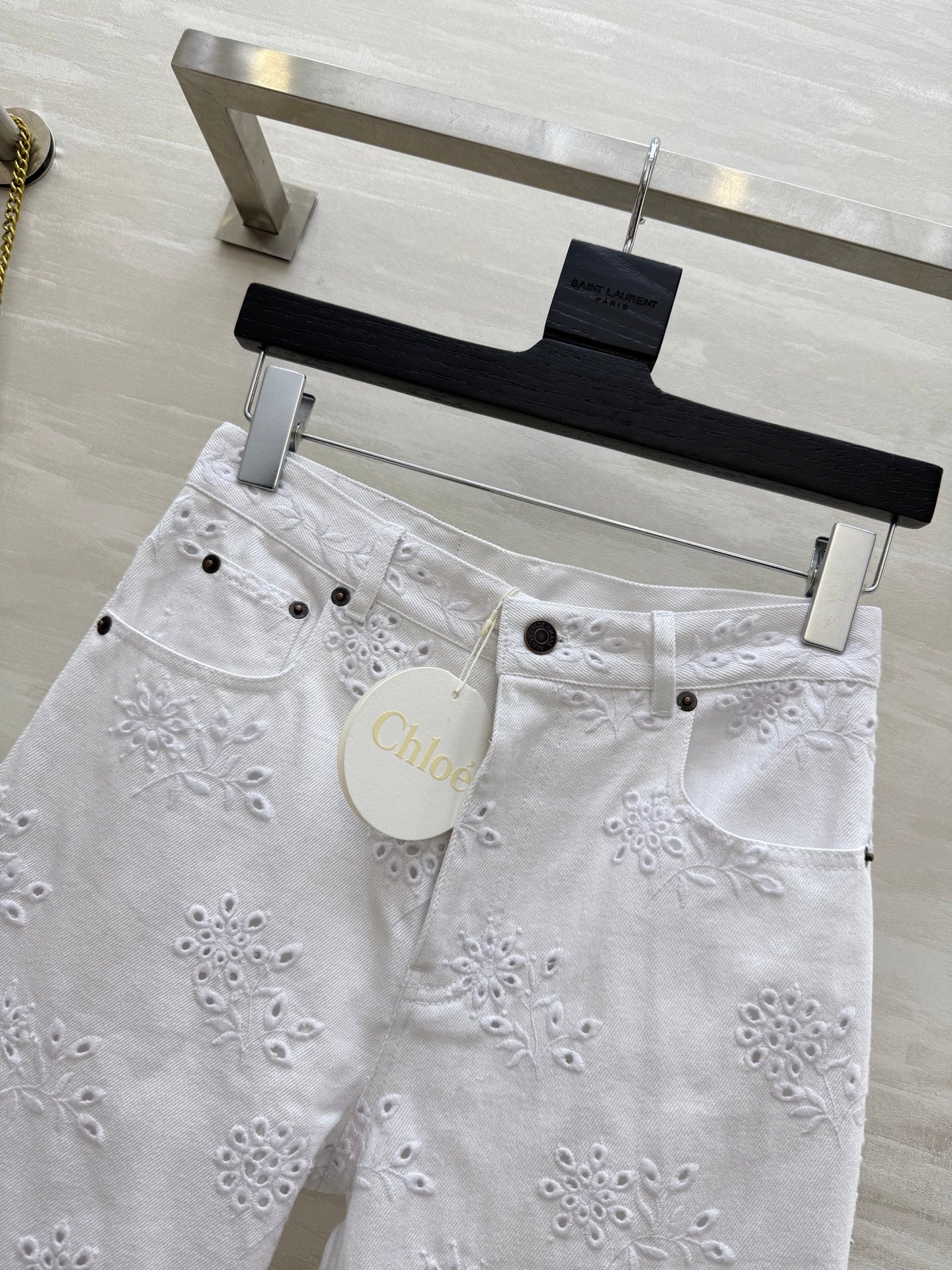 CHLOE 25S WHITE PANTS STYLE 002