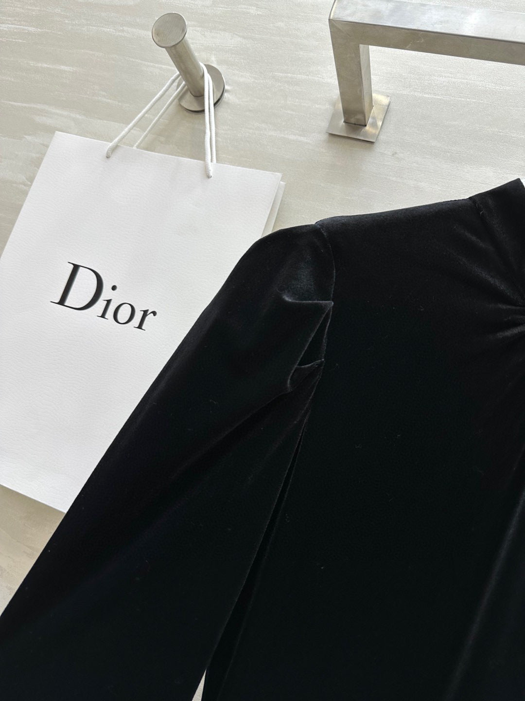 DIOR 25S LONG-SLEEVED VELVET DRESS STYLE 266