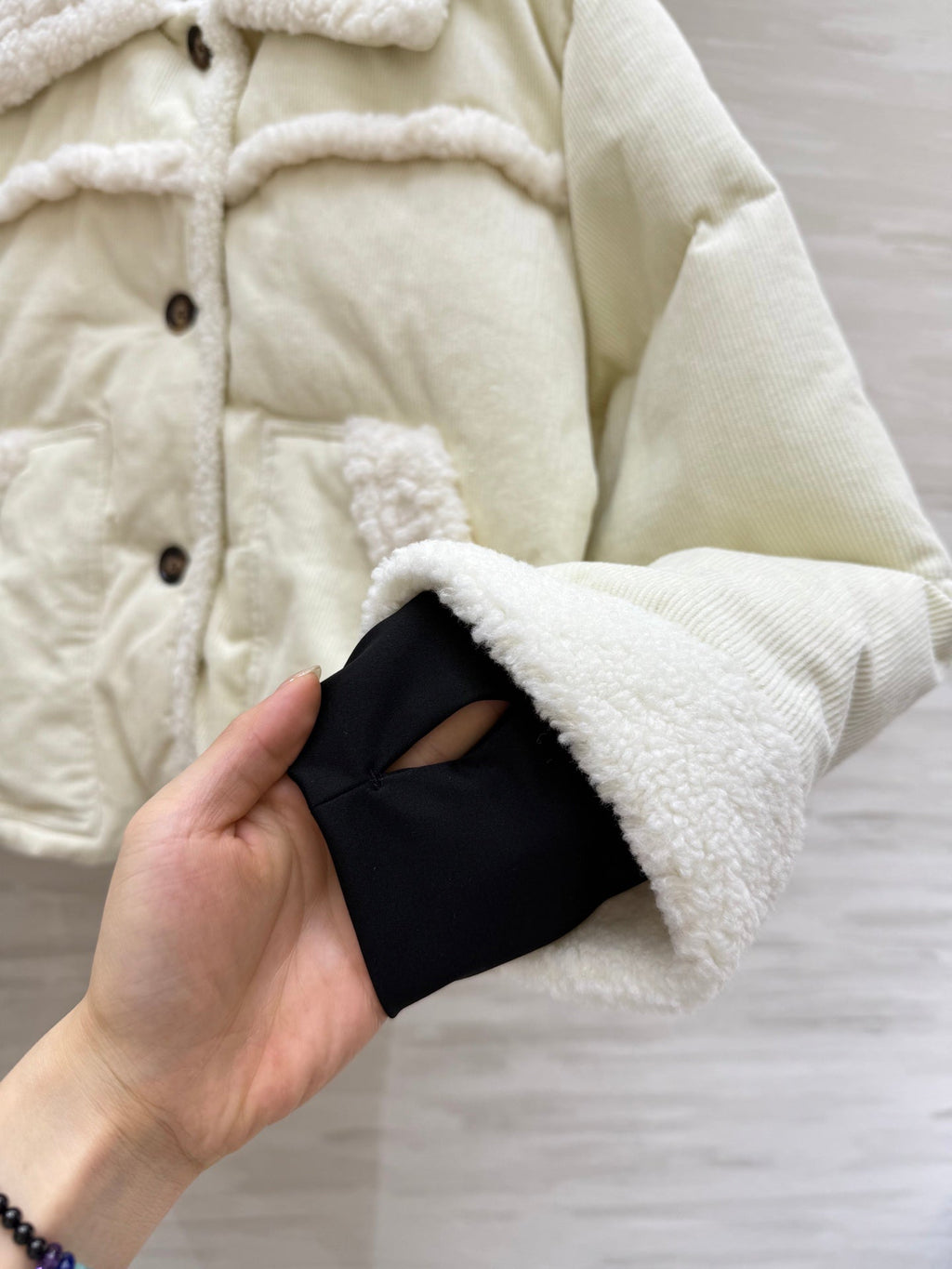 MONCLER 25S VELVET FUR JACKET 306106
