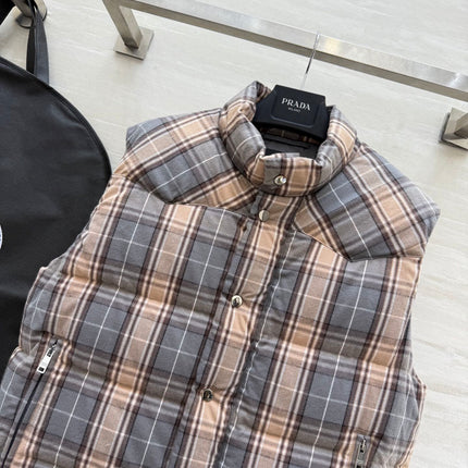 PRADA 25S PLAID DOWN VEST 512