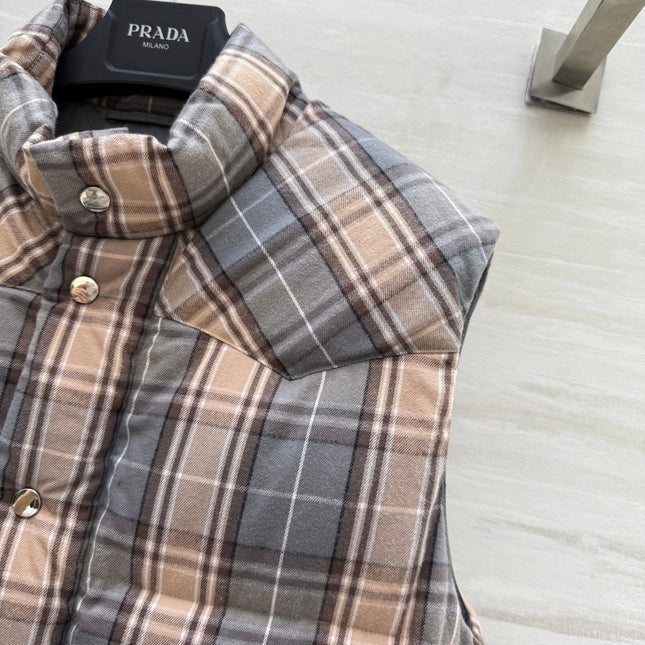 PRADA 25S PLAID DOWN VEST 512