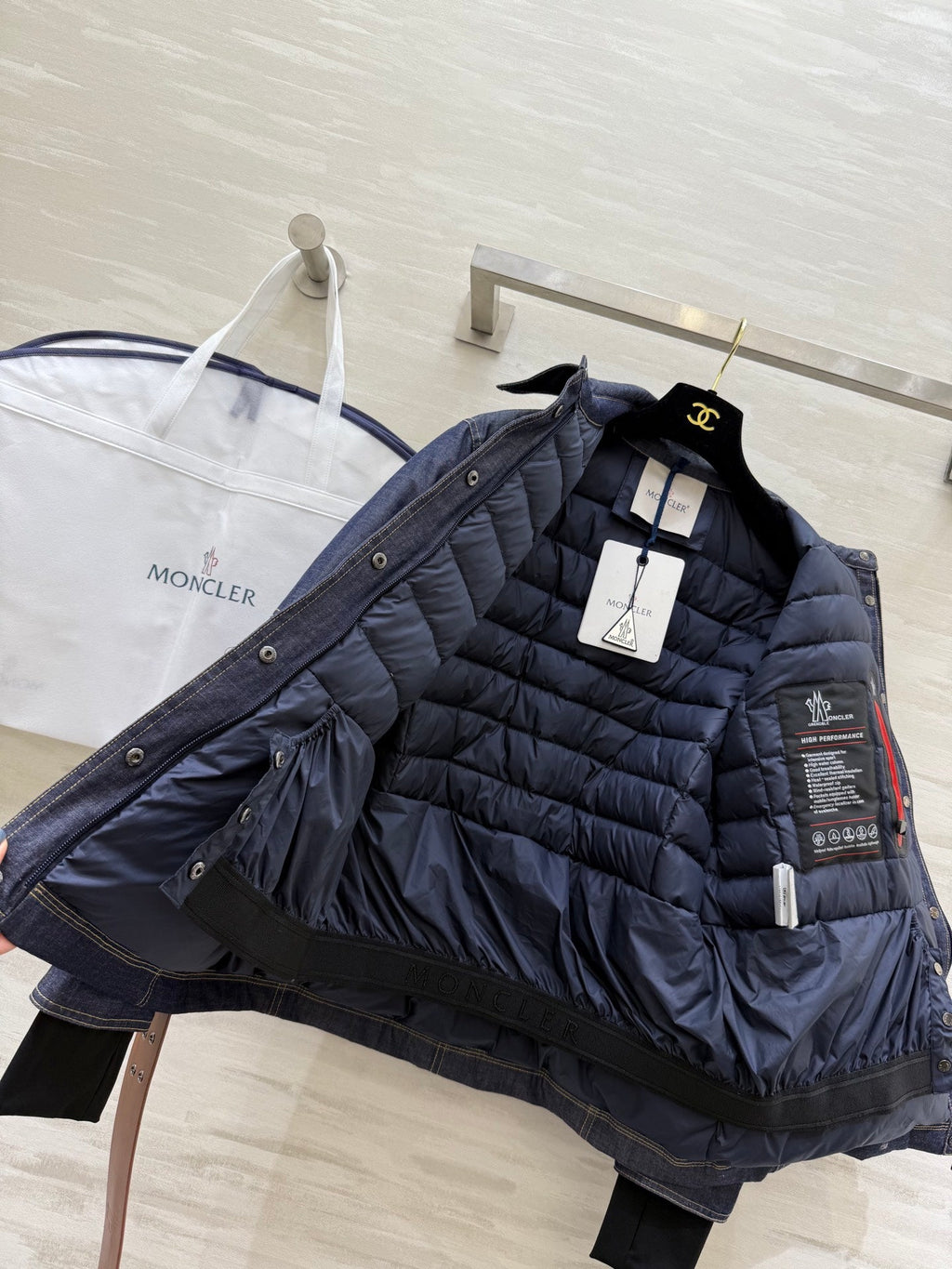 MONCLER 25S DENIM DOWN JACKET 344