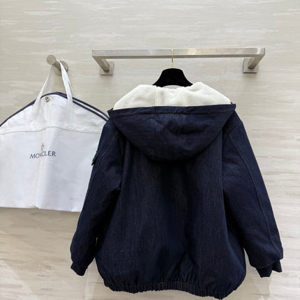MONCLER 25S COTTON DENIM HOODED JACKET 345