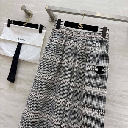CHANEL 26S WIDE-LEG PLAID PANTS 971