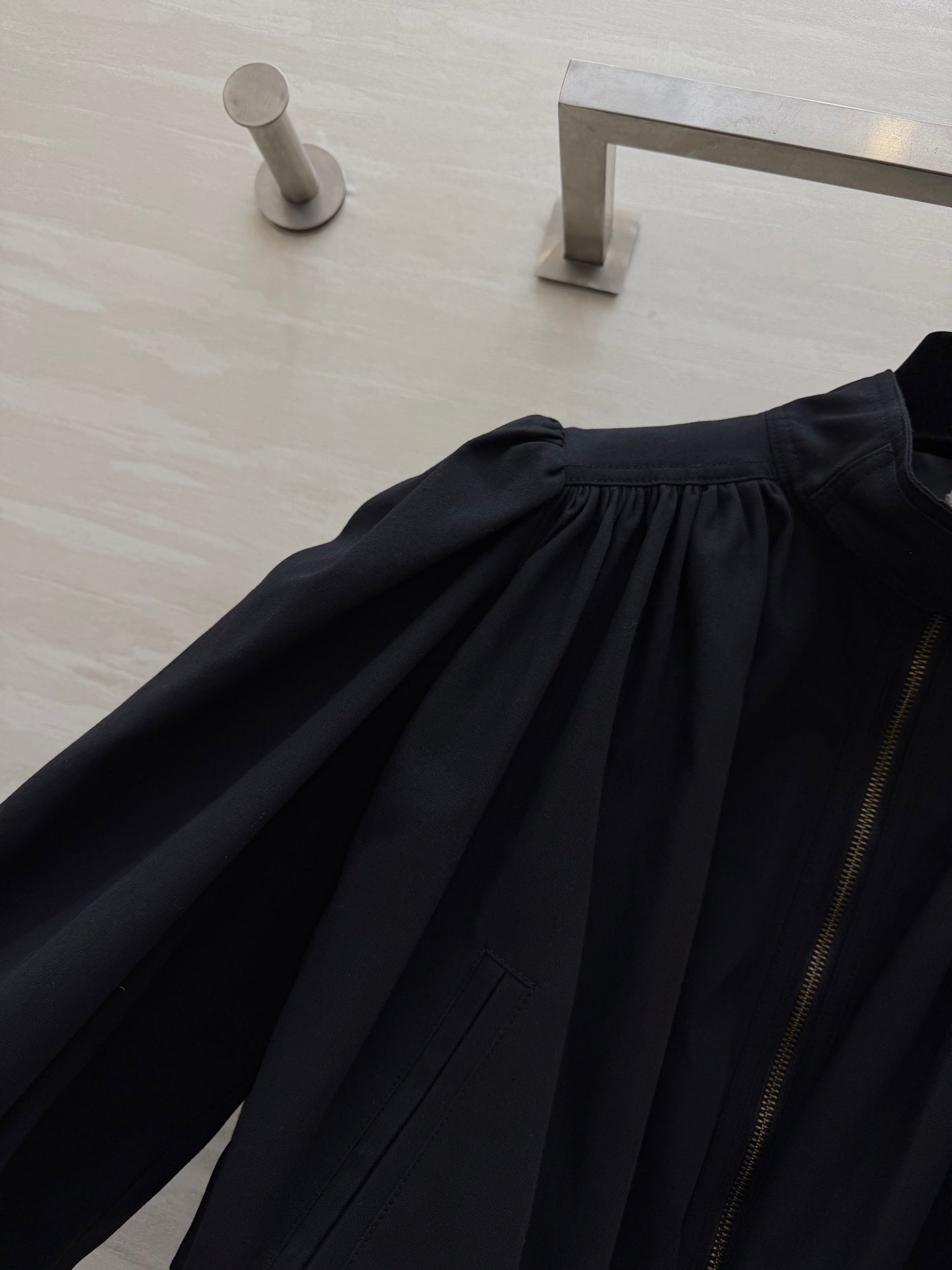 CHLOE BOULE JACKET IN BLACK COTTON