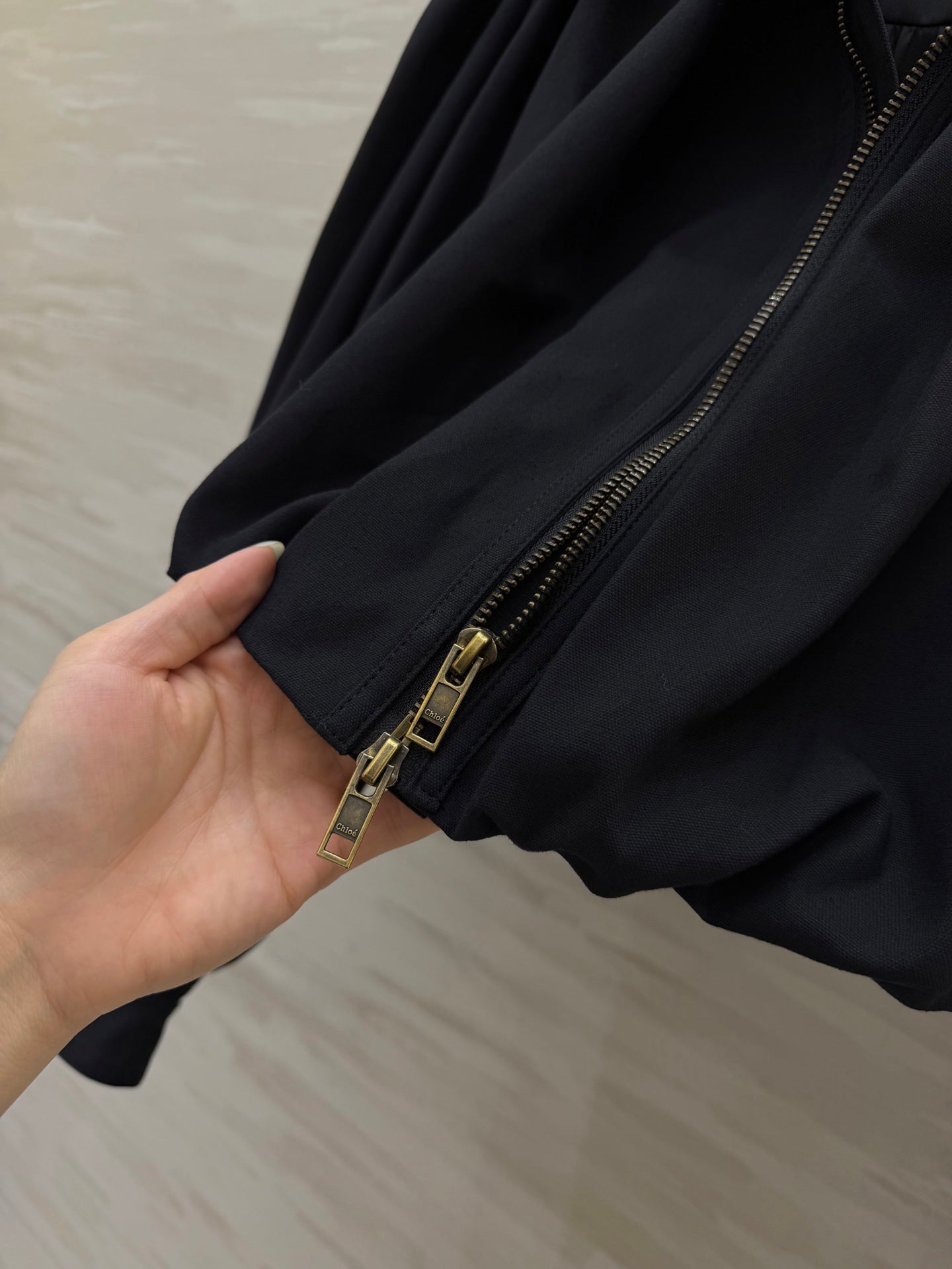 CHLOE BOULE JACKET IN BLACK COTTON