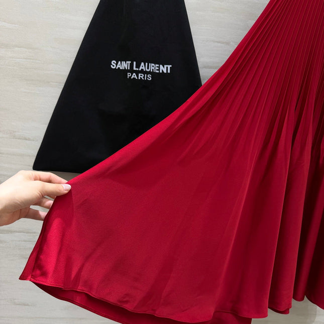 YSL 26S PLEATED MIDI SKIRT 268