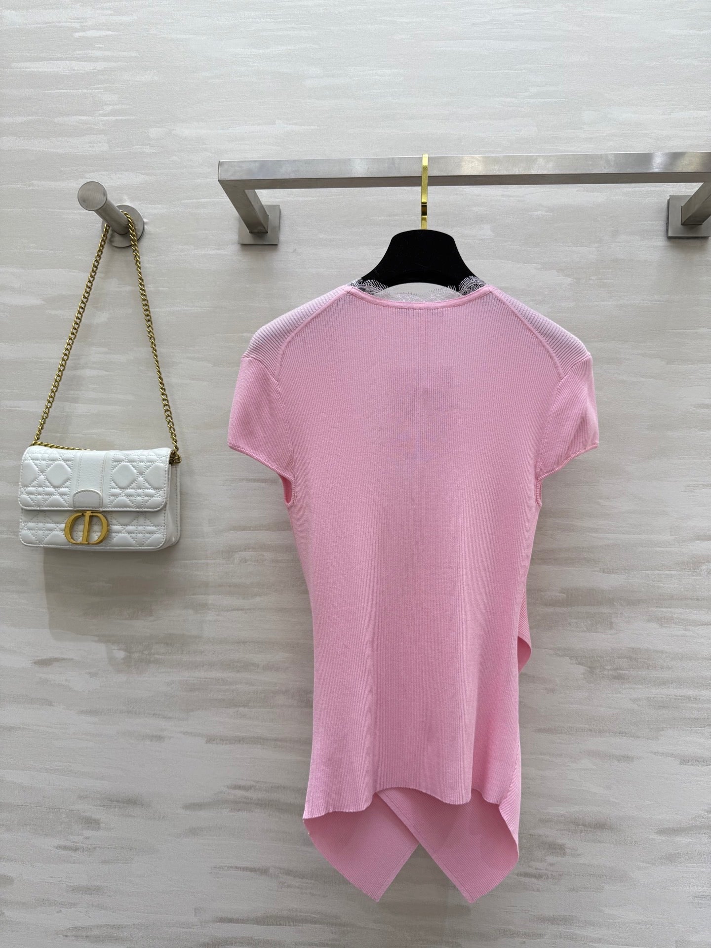 DIOR 26S CROSSOVER LACE-TRIM TOP 1202