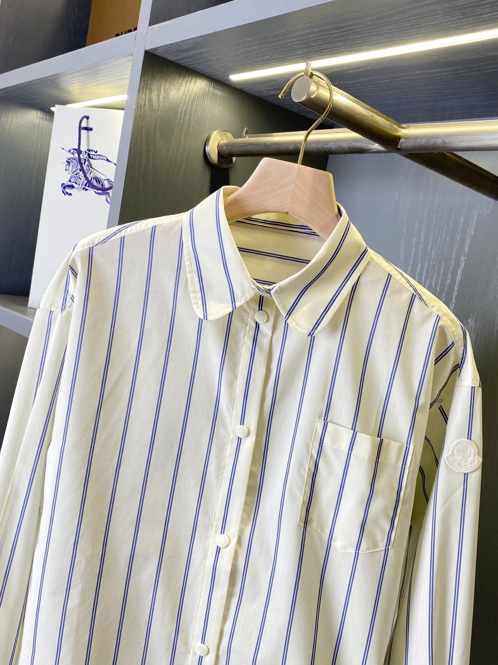 MONCLER 26S STRIPED LONG-SLEEVE SHIRT 679