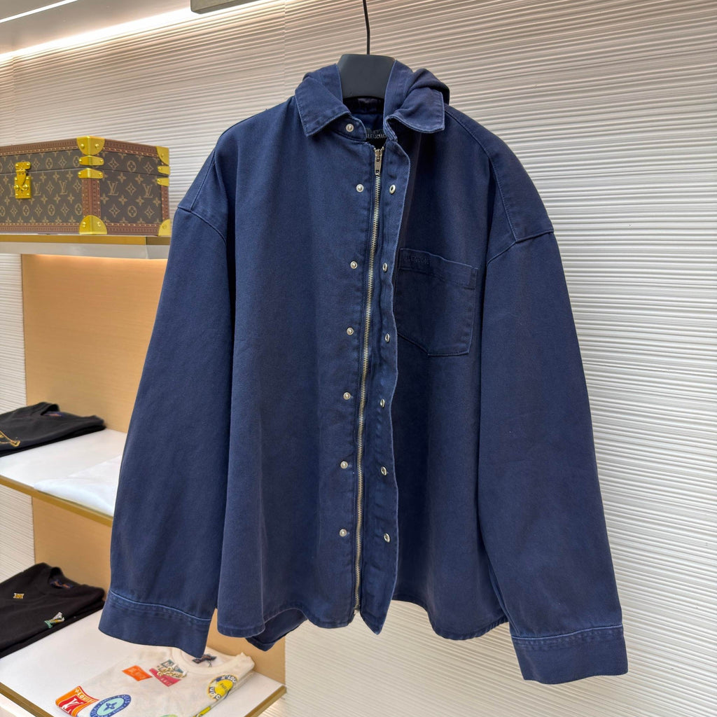 BALENCIAGA 26S HOODED DENIM JACKET 025