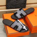 HM ORAN SANDAL BLACK AND WHITE LAMBSKIN