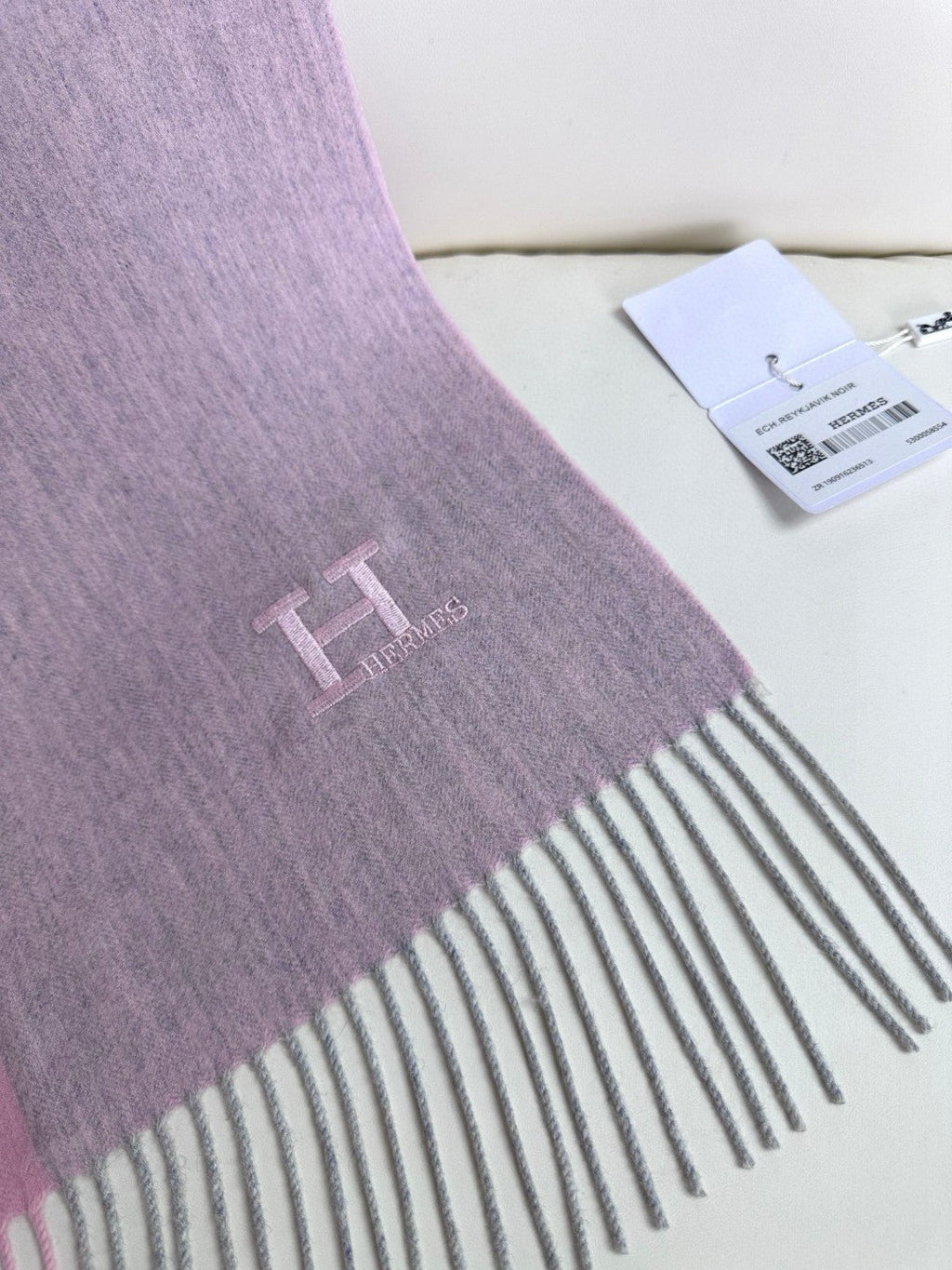 HERMES 26S LONG SCARF 190 IN CASHMERE 309791