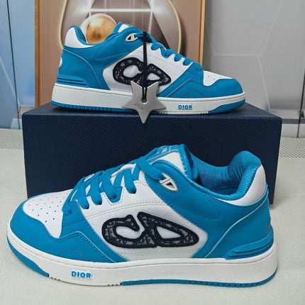 DIOR 26S LOW-TOP SNEAKER IN BLUE AND WHITE CALFSKIN